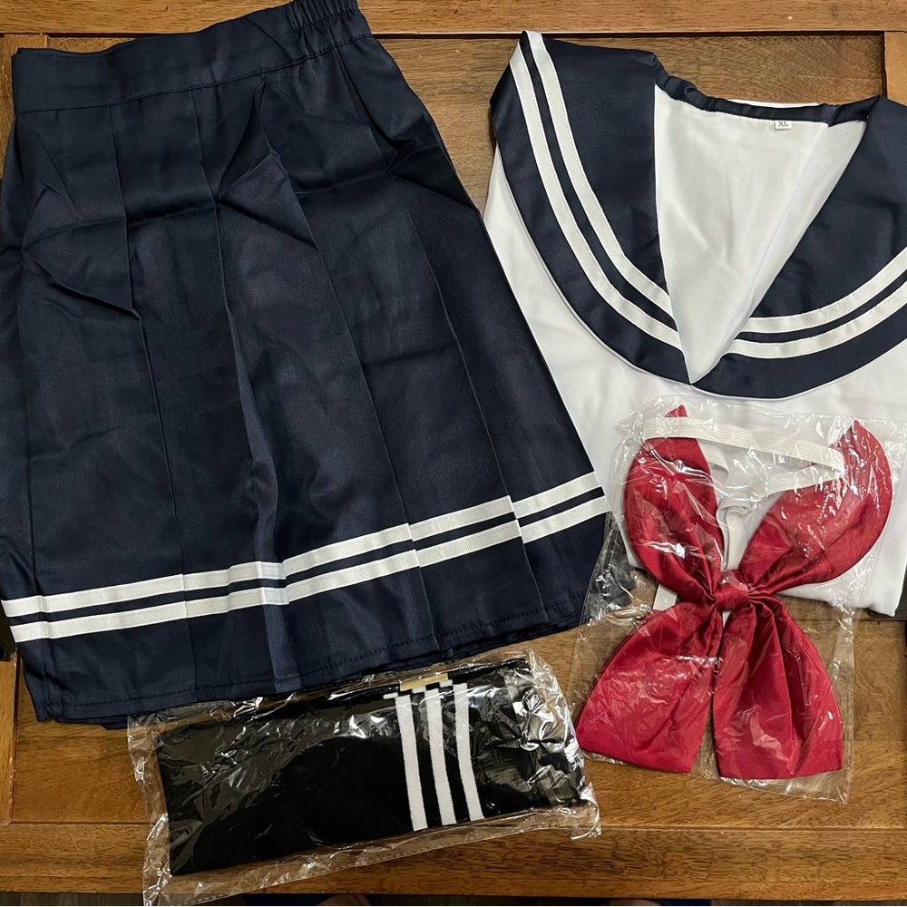 Halloween Navy and White Sailor School Uniform Set